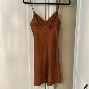 Urban outfitters Kiss the Sky brown slip dress